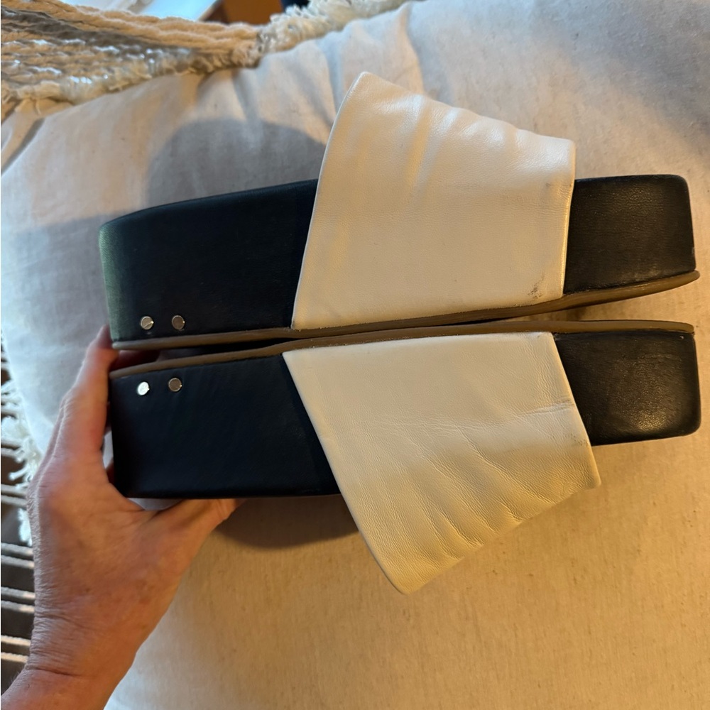 Beek - Black and Ivory Leather Platform Shoes - 9M